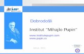 Dobrodošli Institut ’’Mihajlo Pupin’’static.pupin.rs/2013/02/Prezentacija_Institut_Mihajlo... · 2013-02-01 · Teme • Upravljanje i nadzor • Saobraćaj i komunikacije