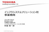 インフラシステムソリューション社 事業戦略...© 2016 Toshiba Corporation 3 インフラシステムソリューション社の位置付け 豊かな暮らしを支える社会インフラ事業を担う