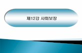 제12강 사회보장contents.kocw.net/KOCW/document/2015/wonkwang/ohseyoung2/... · 2016-09-09 · 동, 장애아동을 위한 복지, 모자복지, 공중보건 및 실업보상법의