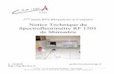 Notice Technique du Spectrofluorimètre RF 1501 de Shimadzuligodin.free.fr/TP-2BIO-2019-20/TP6-Fluo-Ciprofloxacine/Notice-Technique-FluoInfo.pdfindique notamment le n° du spectre