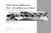 für Asylbewerber · Deutschkurs für Asylbewerber Thannhauser Modell Wörterliste Deutsch - Türkisch Vorname _____ Name _____