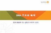 DNA - Dongguk · 유전물질이 DNA을 증명한 실험 •미셔 (Friedrich Miescher, 1869): 세포의 핵 속에 서 질소와 인을 포함하는 산성물질을 발견 핵산