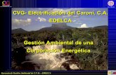 CORPORACION VENEZOLANA DE GUAYANA CVG - EDELCA CVG ... · CADAFE 21% ENELVEN 6% E. de C. 12% EDELCA 61% CAPACIDAD INSTALADA (19.551 MW) E. DE C. 5% 9% CADAFE 11% EDELCA 75% GENERACIÓN