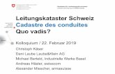 Leitungskataster Schweiz Cadastre des conduites Quo vadis? · Des points centraux sont à clarifier comme la finalité et l’objectif du cadastre des conduites uniforme pour toute