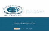 Informe de Progreso Pacto Mundial 2011 - Alauda Ingenieria · Como se está difundiendo el Informe de Progreso: Se va a publicar el Informe de progreso en la página ... Sistema de