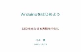Arduinoをはじめようcms.db.tokushima-u.ac.jp/DAV//person/S10723/Arduinoで...今日の内容 2 第2回： ブレッドボード上のLEDを点滅させる analogWrite( ) 段々と明るくしたい，暗くしたい