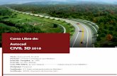 Curso Libre de: Autocad CIVIL 3D 2018 libre/Curso-Libre...• Errores comunes en el uso de la Estación Total • Representación grá˜ca del terreno. • Introducción al GPS. Aplicaciones