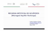 RECARGA ARTIFICIAL DE ACUÍFEROS (Managed Aquifer Recharge) · 2016-06-03 · Pozos de recarga someros Distribución Inundación controlada Zanjas, surcos y drenajes de riego Riego
