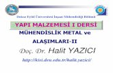 MÜHEND ĐSL ĐK METAL ve ALA ŞIMLARI -II Doç. Dr. Halit YAZICI …kisi.deu.edu.tr/halit.yazici/YapiMALI/MALZEME-I-D11-METALLER-II.pdf · Yüzey sertle ştirme i şlem çeşitleri