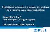 Projektmenedzsment a gyakorlat, szakma és a tudományok ...2. Practices supported by perspective models focus on project management processes and its logical structure. Practice considered