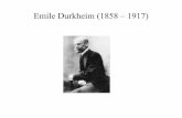 Emile Durkheim (1858 1917) - JABOKEmile Durkheim (1858 – 1917) 200px-Emile_Durkheim.jpg Život E.D. • Narozen v židovské rodině s rabínskou tradicí • Krátce katolicmus,
