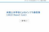 米国土木学会によるインフラ通信簿 ASCE Report Card米国土木学会によるインフラ通信簿（ASCE Report Card） 米国土木学会では、インフラの老朽化及び維持