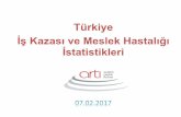 Türkiye İş Kazası ve Meslek Hastalığı İstatistikleri · • İş kazaları ve meslek hastalıkları ile ilgili toplanan veriler Sosyal Güvenlik Kurumu (SGK) tarafından istatistik