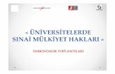 « ÜNİVERSİTELERDE SINAİ MÜLKİYET HAKLARI»projekoord.sdu.edu.tr/assets/uploads/sites/68/files/farkindalik-sunumu... · 21 Şubat 2008 -İstanbul Avrupa Patent Ofisi (EPO) tarafından