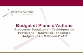 Budget et Plans d’Actions · Bilan, CPC et tableau des flux de trésorerie prévisionnels Budget d’exploitation Budget des ventes Volumes par axe Prix de vente par axe Budget