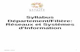 Syllabus Département/Filière: Réseaux et Systèmes …enseirb-matmeca.bordeaux-inp.fr/syllabus/pdf/syllabus_FR...Syllabus Réseaux et Systèmes d'Information Semestre 5 - MODULE