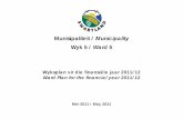 Munisipaliteit / Municipality Wyk 5 / Ward 5 Plan Ward 05.pdf · Munisipaliteit / Municipality Wyk 5 / Ward 5 Wyksplan vir die finansiële jaar 2011/12 Ward Plan for the financial