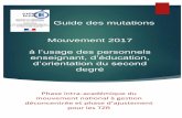 Guide des mutations Mouvement 2017 à l’usage des ... · Guide des mutations Mouvement 2017 à l’usage des personnels enseignant, d’éducation, d’orientation du second degré