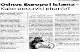 seadalic.comseadalic.com/images/pdf/01 Sead Alic_Odnos Europe i islama.pdf · Kad govorimo o islamu u Europi mislimo o odnosu islama i kršanstva i židovstva kao tri velike monoteistiëke