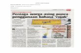 ARTIKEL SURATKHABAR Nama Suratkhabar : Berita Harian ... · kan bahasa Melayu dengan ejaan salah, diterjemahkan se- I cara langsung dari bahasa asal 'Klan mematum tatabahasa bahasa