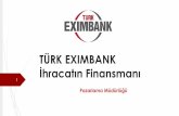 TÜRK EXIMBANK İhracatın Finansmanı...Tarihçe Resmi İhracat Destek Kurumu Türkiye İhracat Kredi Bankası A.. 1987 “ Türk Eximbank ” olarak kurulmutur. iletme adıyla Yılında