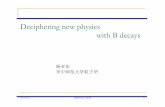 Deciphering new physics with B decaystpcsf.ihep.ac.cn/HFCPV/ppt/2011FPCP.pdf · 10/13/11 FPC 201杭州 1 1. Overture A precision B physics era yet: BABAR @SLAC BELLE@KEK D0, CDF@Tevatron@FermiLab