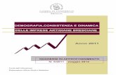 DEMOGRAFIA,CONSISTENZA E DINAMICA · 1.Demografia delle imprese artigiane Al 31/12/2011 il totale delle imprese artigiane registrate all’albo della provincia di Brescia è 38.260