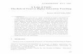 A Leap of Faith: The Role of Trust in Higher …A Leap of Faith: The Role of Trust in Higher Education Teaching agement literature that can be applied. Students are not exactly customers