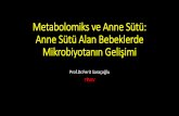 Metabolomics ve Anne Sütü: Anne Sütü Alan Bebeklerde …ilk1000gun2017.ftskongre.org/webkontrol/uploads/files... · 2017-04-01 · Metabolomik = Metabolom un çalışılması