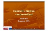 Pataki Éva Szociális munka csoportokkal3sz.hu/sites/default/files/uploaded/pataki_eva... · A szociális csoportmunka definíciója A szociális munka céljainak megvalósulása