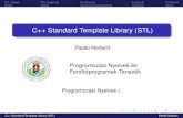 C++ Standard Template Library (STL)patakino.web.elte.hu/pny1/pny1_stl.pdf · vector list deque string Asszociatív konténerek: set, multiset map, multimap C++ Standard Template Library