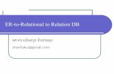 ER-to-Relational to Relation DB · สรุปขั้นตอนการสร้าง E-R Diagram 1. กำหนดว่ำมีเอนทีตีอะไรบำ้ง