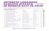 JAPANESE LANGUAGE CLASSES OFFERED IN …minato-intl-assn.gr.jp/wp-content/uploads/2015/06/...JAPANESE LANGUAGE CLASSES OFFERED IN MINATO CITY IN 2019 This list introduces Japanese