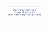 Struktura, chemické a biologické vlastnosti aminokyselin ...portal.szspraha1.cz/szs/portal.nsf/0... · anestetik, (procain, novocain) β-alanin – kyselina panthotenová = vit.