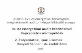 IV. Az energetikai audit készítésével Kapcsolatos …A 2015. LVII-es energetikai törvényben meghatározott auditori vizsga felkészítő anyaga 2015. IV. Az energetikai audit