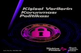 Kişisel Verilerin Korunması Politikası · 2019-11-22 · Kişisel Verilerin Korunması Politikası, aynı zamanda Kişisel Verilerin Silinmesi Yok Edilmesi veya Anonim Hale Getirilmesi