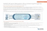 SAS Event Stream Processing Engine 4P · 프로세싱 • 업 데이트 기본-지원 데이터가 스트림 리되는 동안 삭제 / 입 가능 • 병렬 인-메모 리 (그 드