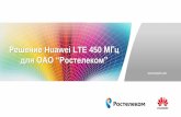 Решение Huawei LTE 450 МГц для ОАО …...Полное решение Huawei SingleRAN LTE 450 МГц Фиксированный терминал сейчас Различные