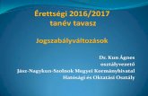 Érettségi 2016/2017 tanév tavasz Jogszabályváltozások Kun Ágnes prezentációja.pdfb) történelem, c) matematika, d) idegen nyelv - a nemzetiségi nevelés-oktatásban részt