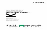 MOLECULAR BIOLOGY....lare Biologie der Universität Salzburg/Linz in der Sitzung vom 18.01.2017 beschlossene Curricu-lum für das Joint Degree Masterstudium Molecular Biology der Paris-Lodron-Universität