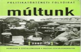 multunk 2007 - University of Miskolcbtkvat/doc/pub/rnagy/multunk_2007.pdf · 2014-04-01 · és kollektív hagyományokat, amclyek a szórványban vagy a fõvárosban éló munkásságnál