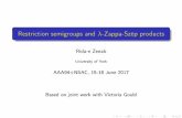 Restriction semigroups and -Zappa-Szép products · Restriction semigroups and -Zappa-Szép products Rida-e Zenab University of York AAA94+NSAC, 15-18 June 2017 Based on joint work