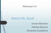 Pengenalan Ms. Excelayu_ws.staff.gunadarma.ac.id/...8.+Macro+Excel.pdf · macro excel. 2. Mahasiswa mampu membuat program macro dan menjalankan macro. Cakupan Materi Macro : 1. Pengenalan
