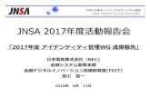 JNSA 2017年度活動報告会OpenID ConnectとSCIMの エンタープライズ利用ガイドライン 導入期 発展期 成熟期 2016 エンタープライズ ロール管理解説書（第3版）
