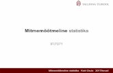 Mitmemõõtmeline statistika - Tallinn Universitykairio/7071/2 klasteranalyys/slaidid tunnuste grupeerimine.pdf · Mitmemõõtmeline statistika Kairi Osula 2017/kevad Tunnuste grupeerimine