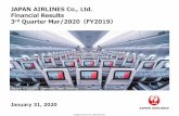 JAPAN AIRLINES Co., Ltd. Financial Results 3rd Quarter Mar ...5 Narita＝Chicago Resume(3) February 15 , 2021 6 Narita ＝Bangkok New Service May 14 , 2020 7 Narita ＝Seoul（Incheon）