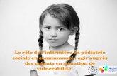 Le rôle de l’infirmière en pédiatrie · Le rôle de l’infirmière en pédiatrie sociale en communauté : agir auprès des enfants en situation de vulnérabilité 2015