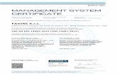 MANAGEMENT SYSTEM CERTIFICATE...Dec 13, 2017  · UNI EN ISO 14001:2015 (ISO 14001:2015) Valutato secondo le prescrizioni del Regolamento Tecnico RT-09/ Evaluated according to the