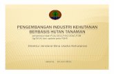 Pengembangan industri berbasis hutan tanaman · PENGEMBANGAN INDUSTRI KEHUTANAN BERBASIS HUTAN TANAMAN Direktur Jenderal Bina Usaha Kehutanan Jakarta, 14 Juni2011 1 penyempurnaan