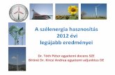 A szélenergia hasznosítás 2012 évi legújabb eredményeiA szélenergia hasznosítás 2012 évi legújabb eredményei Dr. Tóth Péter egyetemi docens SZE BírónéDr. Kircsi Andrea